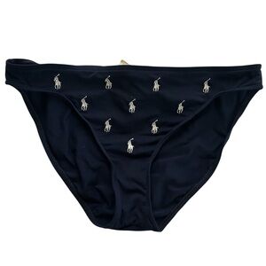 Ralph Lauren Navy Bikini Bottom‎ with Embroidered Logo Size Large
